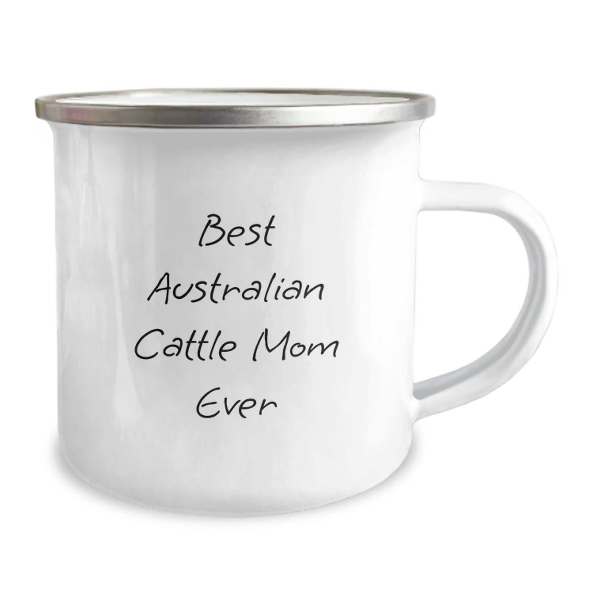 Funny Australian Cattle Dog Mom Gifts for Men from Friends, Unique Camping Mug for Graduation, 'Best Australian Cattle Mom Ever' Quote on 12 oz Stainless Steel with Enamel Finish - Image 2