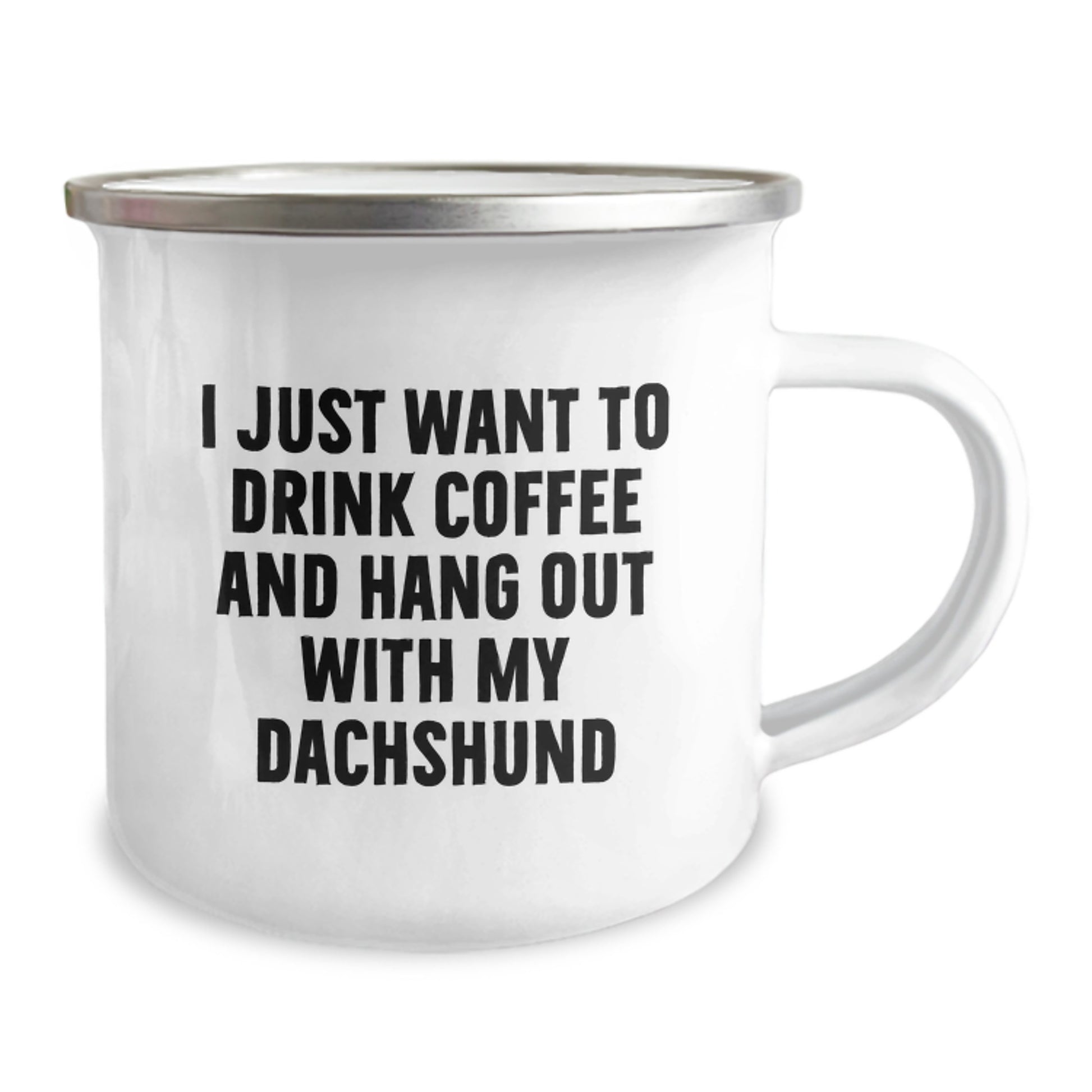 Funny Dachshund Dog Gifts from Friends for Birthday - I Just Want To Drink Coffee And Hang Out With My Dachshund Camping Mug - Image 2