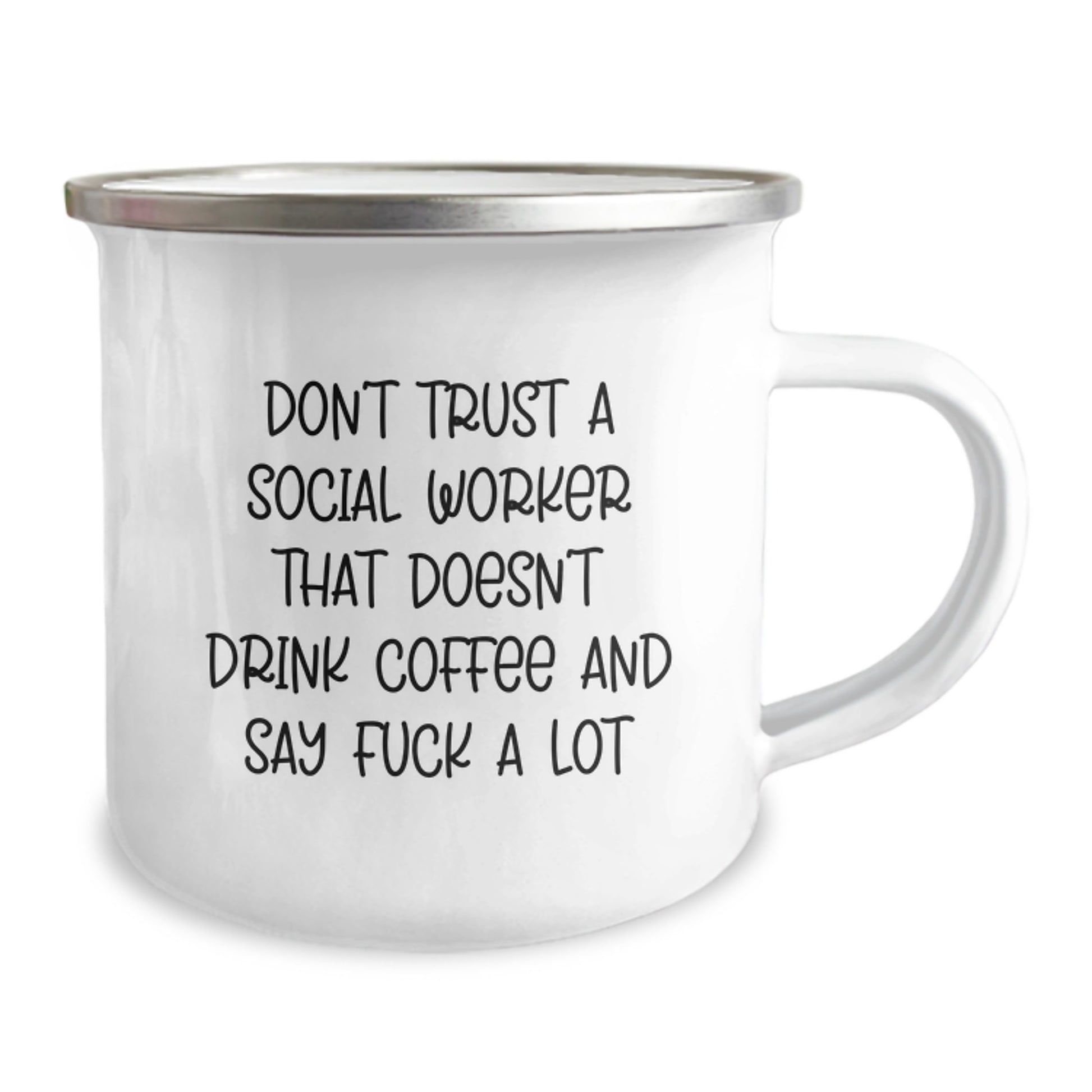 Funny Social Worker Gifts, Camping Mug for Social Worker, Gifts from Friends to Social Worker, Birthday Unique Gifts, Don't Trust a Social Worker Without Coffee - Image 2