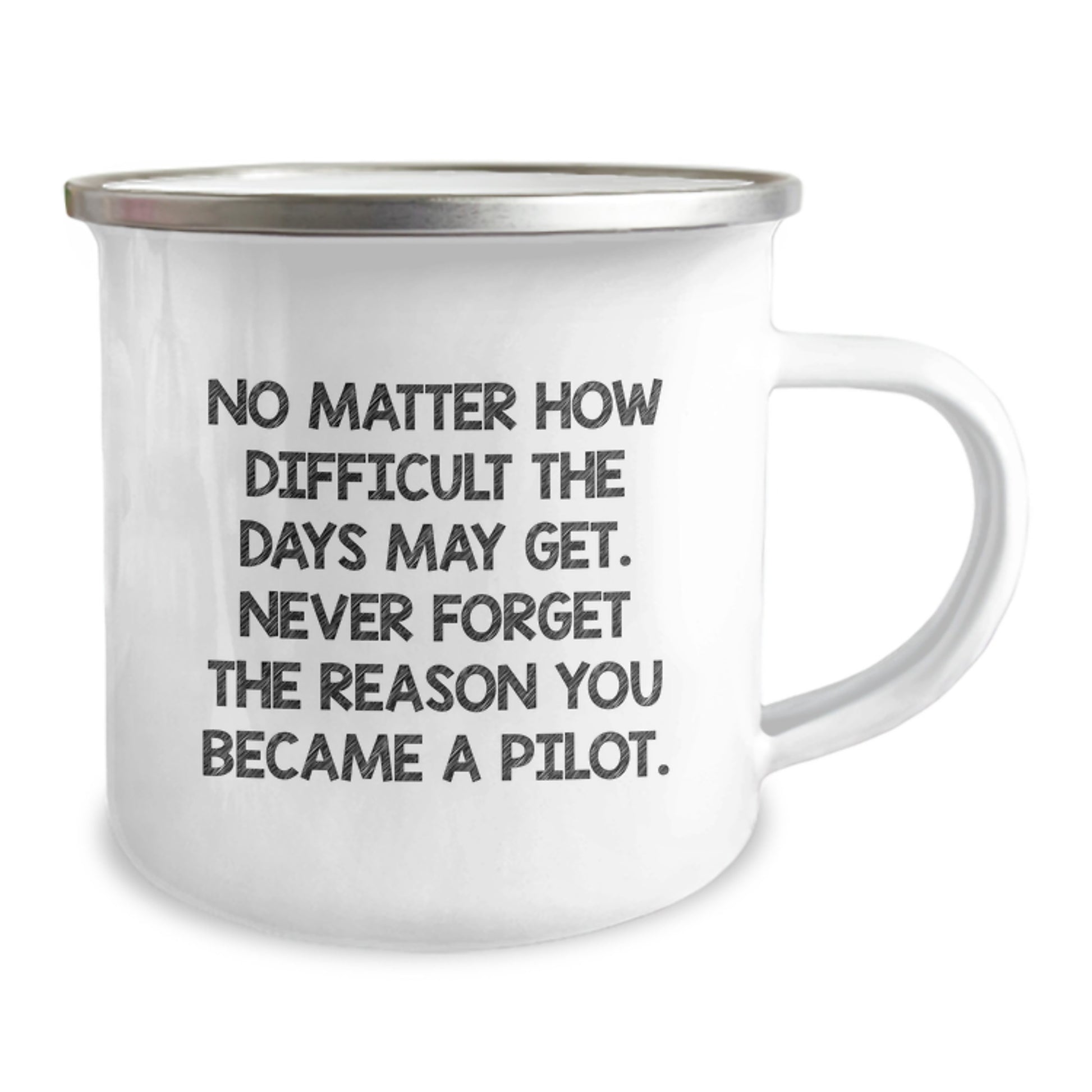 Pilot Inspired Gifts from Friends and Family for Birthday, Funny Camping Mug with Quote 'No Matter How Difficult The Days May Get. Never Forget The Reason You Became A Pilot.' - Image 2