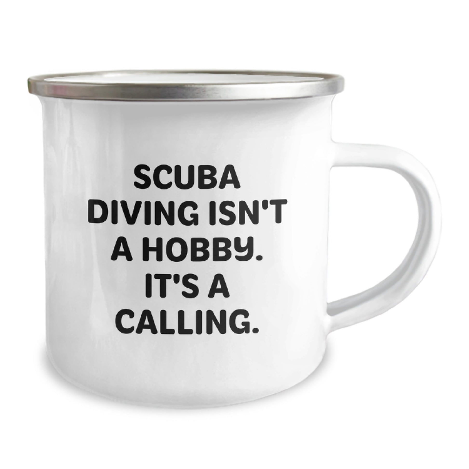 Scuba Diving Enthusiasts' Birthday Unique Gifts from Friends - Funny Camping Mug, Scuba Diving Isn't A Hobby. It's A Calling., 12 oz Stainless Steel with Enamel Finish - Image 2