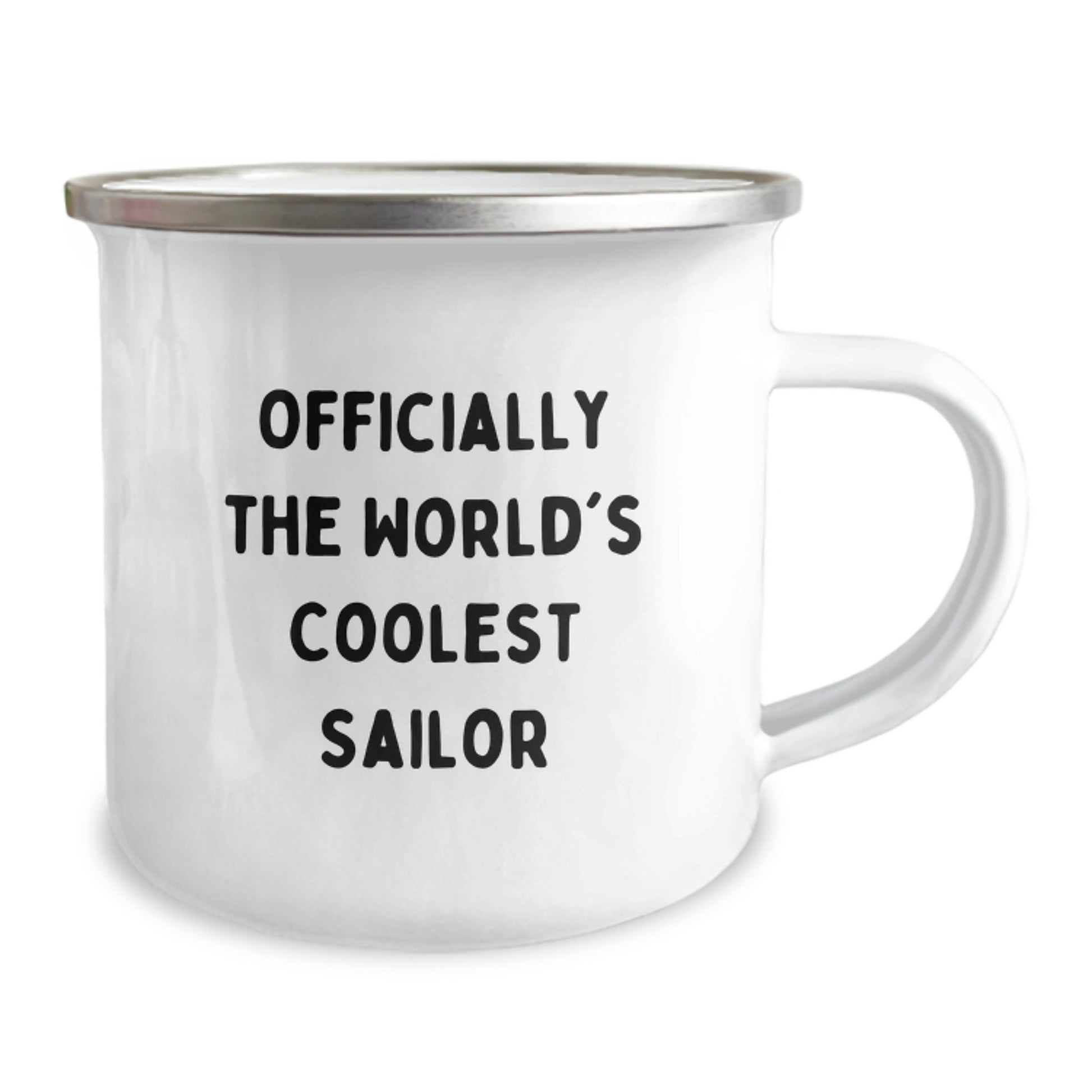 Sailor Gifts from Men for Birthday - Funny 'Officially The World's Coolest Sailor' Camping Mug, 12 oz Stainless Steel with Enamel Finish - Image 2