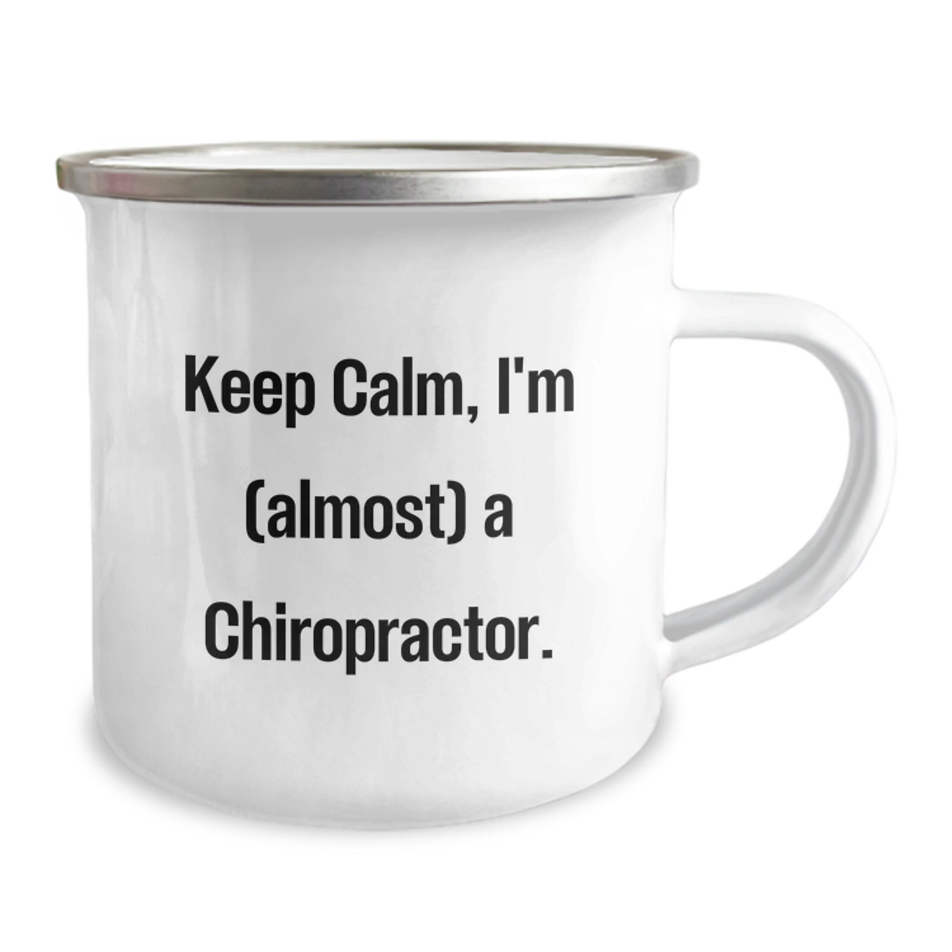 Funny Chiropractor Gifts for Birthday, 'Keep Calm, I'm (almost) A Chiropractor.' Camping Mug from Friends to Family - Image 2