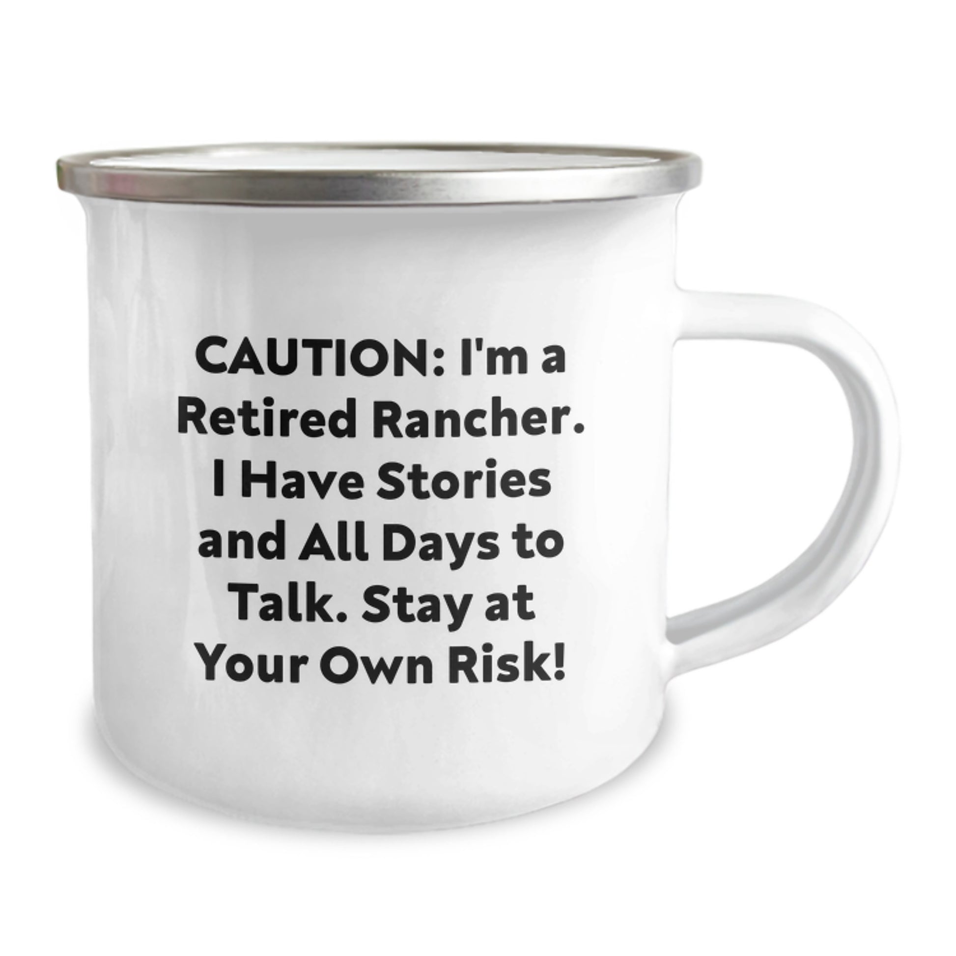 Rancher Birthday Unique Gift, Funny Camping Mug for Men, Caution: Stories and All Days to Talk, Gifts from Friends to Family - Image 2