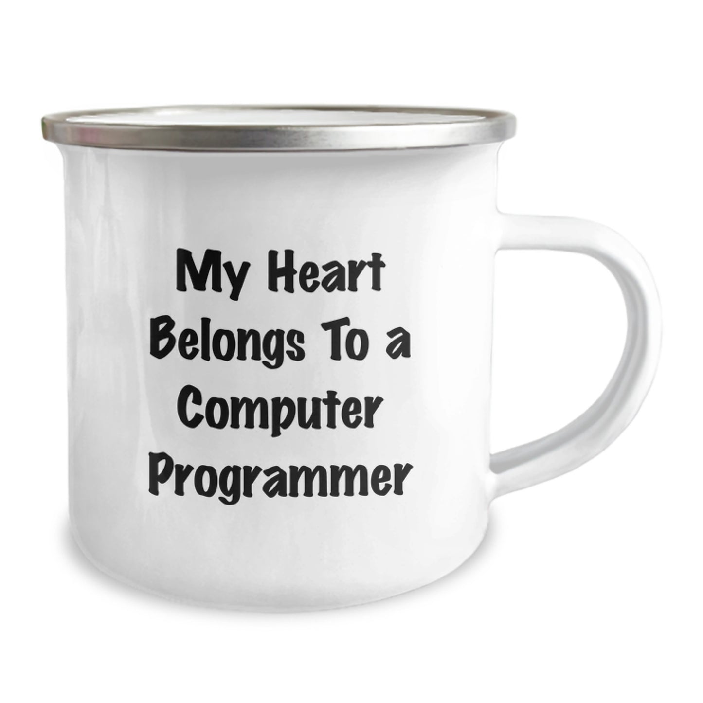 Funny Computer Programmer Gifts from Friends, 'My Heart Belongs To A Computer Programmer' Camping Mug for Birthday, Perfect for Men, Women, or Coworkers - Image 2