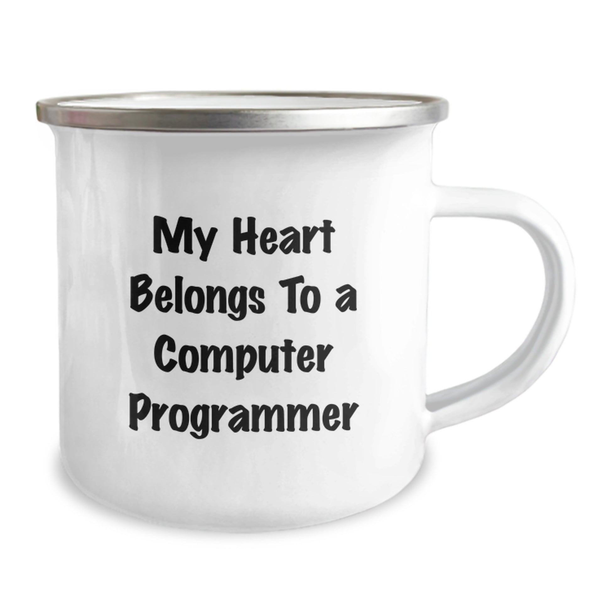 Funny Computer Programmer Gifts from Friends, 'My Heart Belongs To A Computer Programmer' Camping Mug for Birthday, Perfect for Men, Women, or Coworkers - Image 2