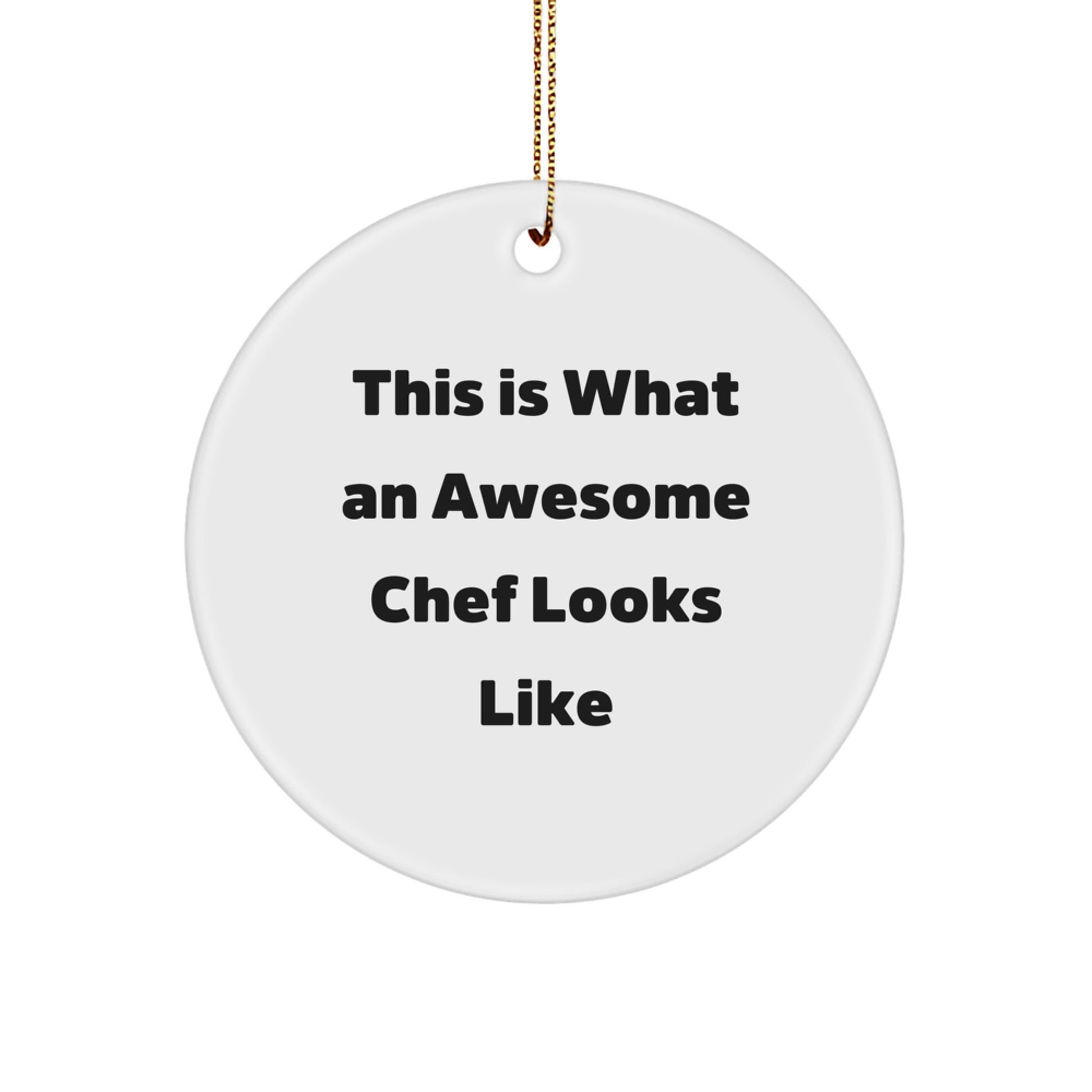 Chef Gifts from Friends for Christmas - Awesome Chef Quote Circle Ornament, Gifts for Chef Men - Image 1