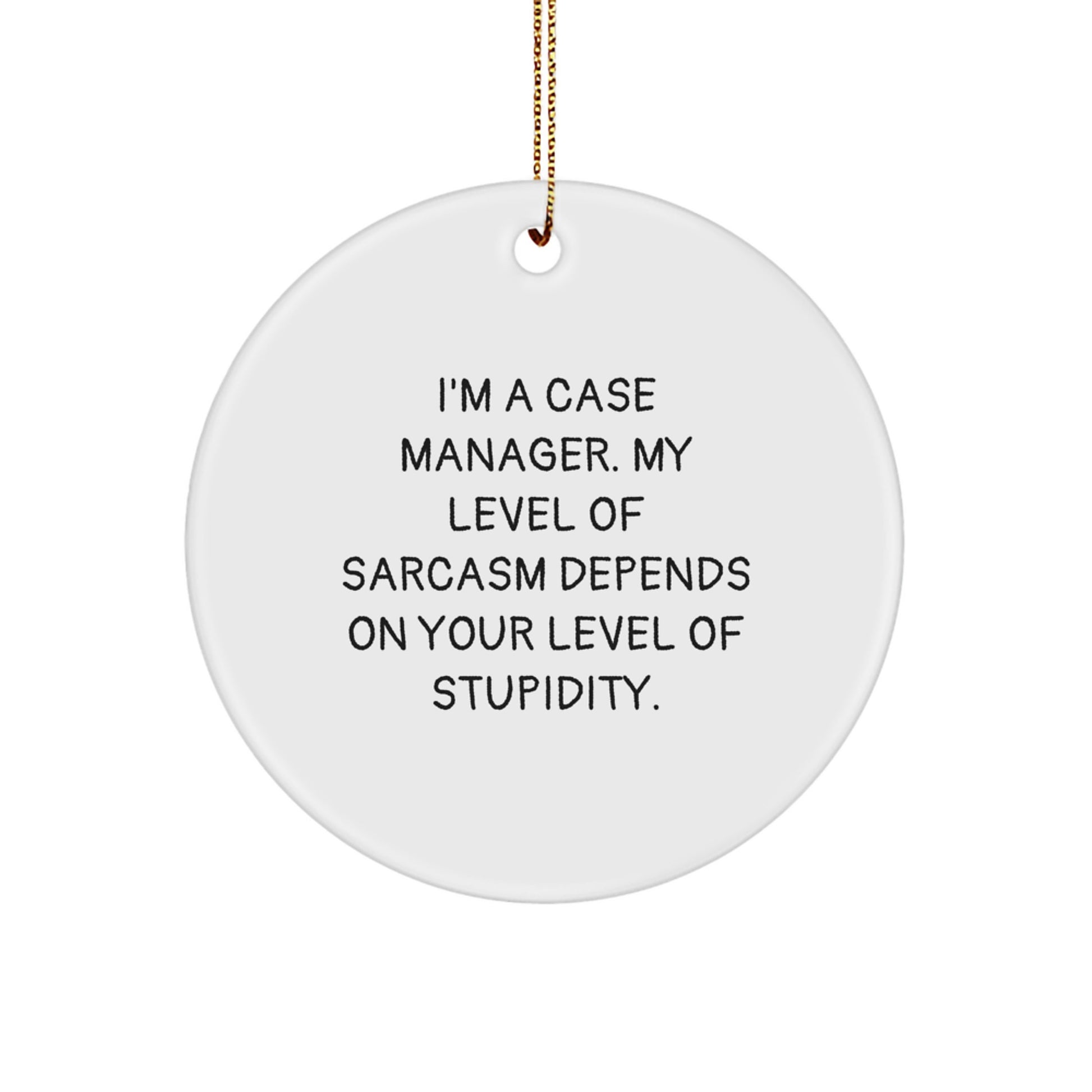 Case Manager Gifts, Funny Circle Ornament, 'I'm A Case Manager...' Quote, Christmas Unique Gifts from Friends, Case Manager Circle Ornament for Case Manager - Image 1