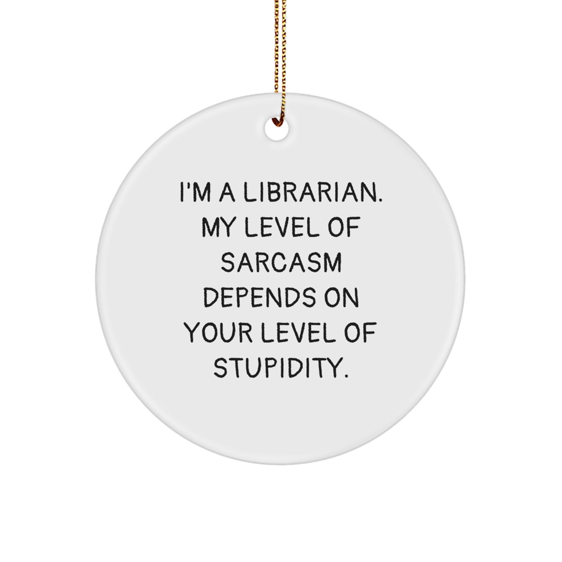 Funny Librarian Gifts for Men Women Friends Family - Circle Ornament with Sarcasm Quote, Gifts from Friends, Coworkers, Family, Christmas Unique Gifts - Image 1