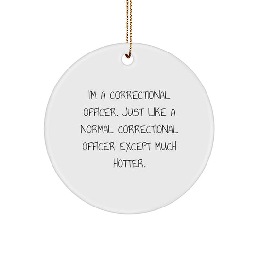 Correctional Officer Gifts, Funny Circle Ornament, 'I'm A Correctional Officer. Just Like A Normal Correctional Officer Except Much Hotter.' Christmas Unique Gifts from Friends - Image 1