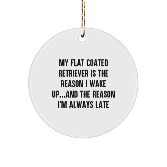 Funny Flat Coated Retriever Dog Gifts, Circle Ornament for Christmas, Inspirational Quote - Gifts from Family, Gifts for Flat Coated Retriever Dog Lovers - Image 1