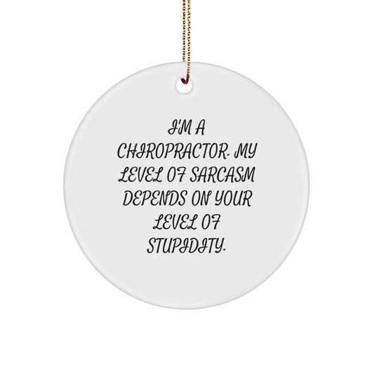 Chiropractic Humor Circle Ornament Gifts from Chiropractors to Chiropractors, Funny Sarcasm, Christmas - Image 1