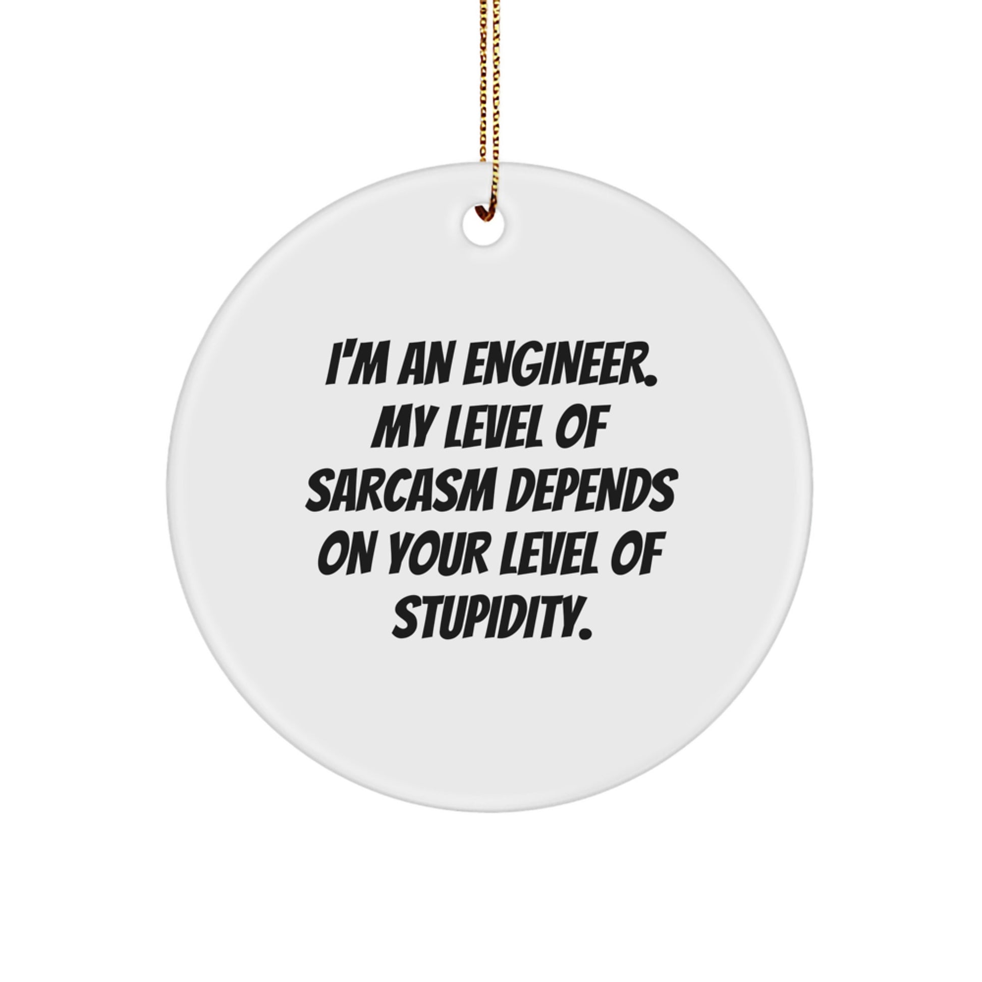Engineer Gifts for Men from Friends - Funny Circle Ornament with 'I'm An Engineer' Quote, Christmas Unique Presents for Coworkers - Image 1