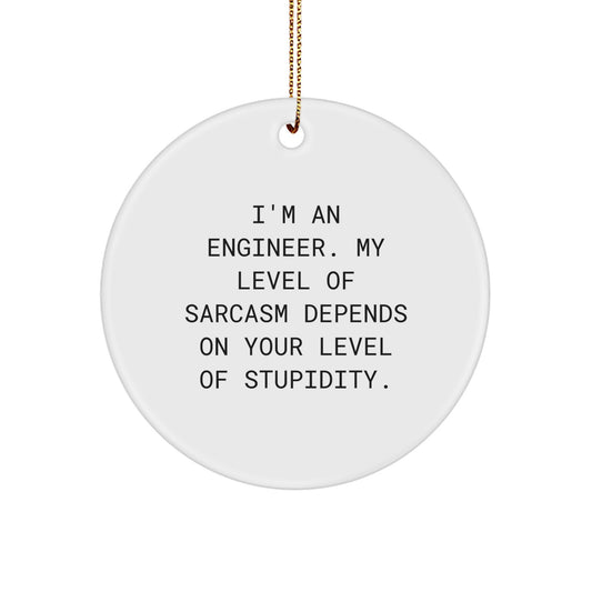 Funny Engineer Gifts for Men, Women, Friends, Coworkers - I'm An Engineer, Circle Ornament for Christmas - Image 1