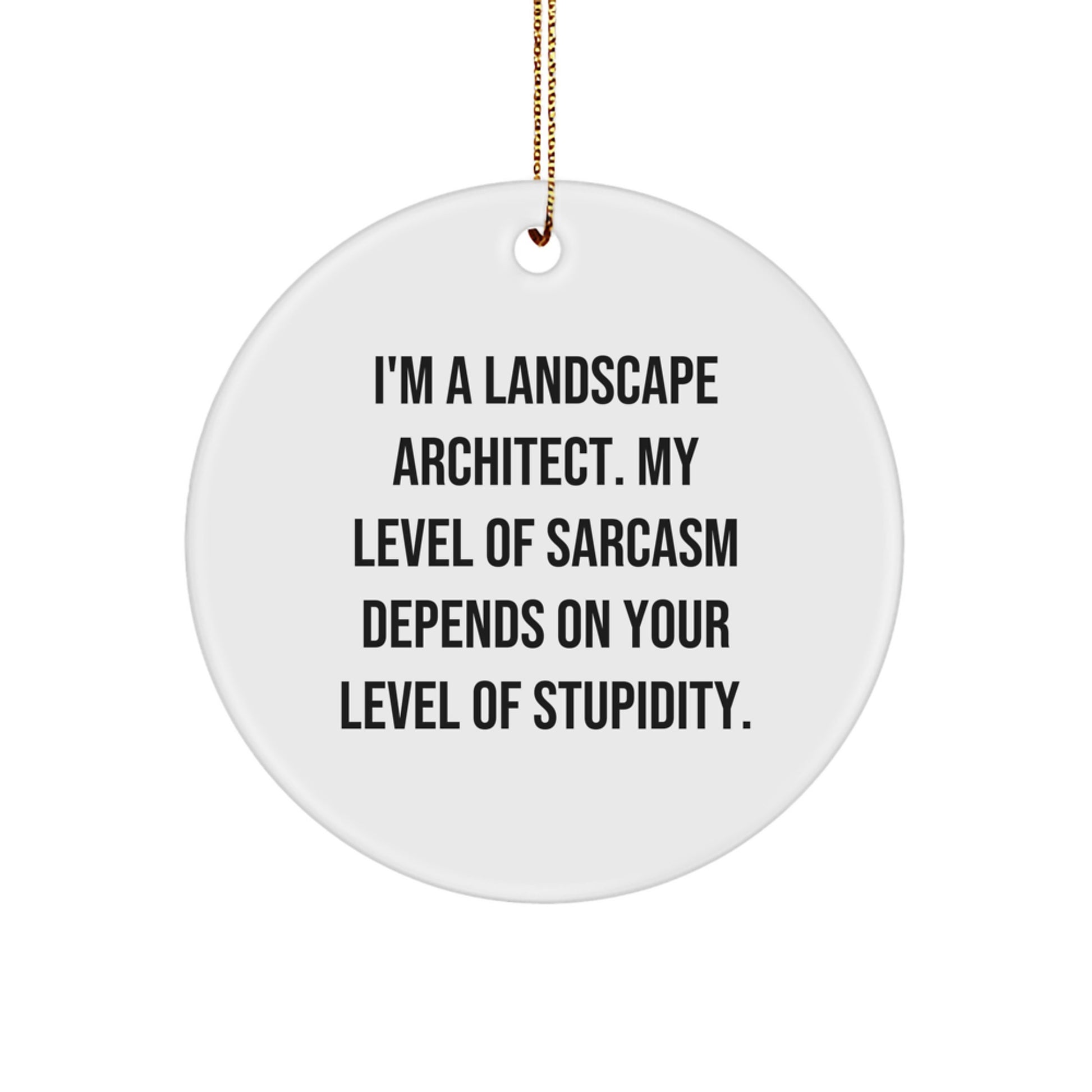 Landscape Architect Humor, Funny Gifts from, Circle Ornament for Landscape Architect, Sarcasm Quote Christmas Unique Gifts - Image 1