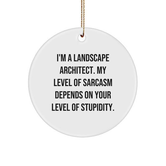 Landscape Architect Humor, Funny Gifts from, Circle Ornament for Landscape Architect, Sarcasm Quote Christmas Unique Gifts - Image 1