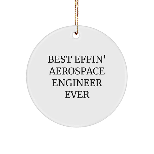Funny Aerospace Engineer Gifts from Friends - 'Best Effin' Circle Ornament for Christmas - Image 1