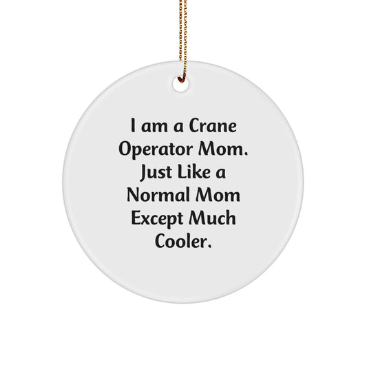 Crane Operator Mom Gifts for Christmas - Funny Circle Ornament from Mom to Son, Daughter, Friend, or Coworker - Image 1
