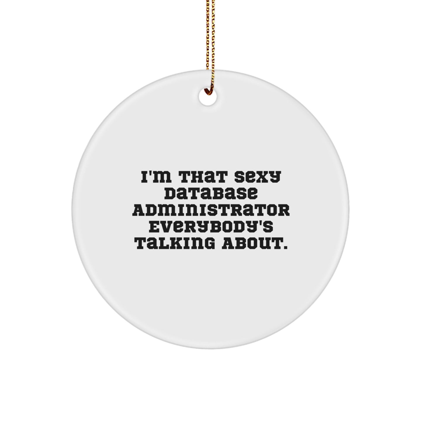 Database Administrator Gifts from Friends, I'm That Sexy Database Administrator Everybody's Talking About. Circle Ornament for Christmas - Image 1