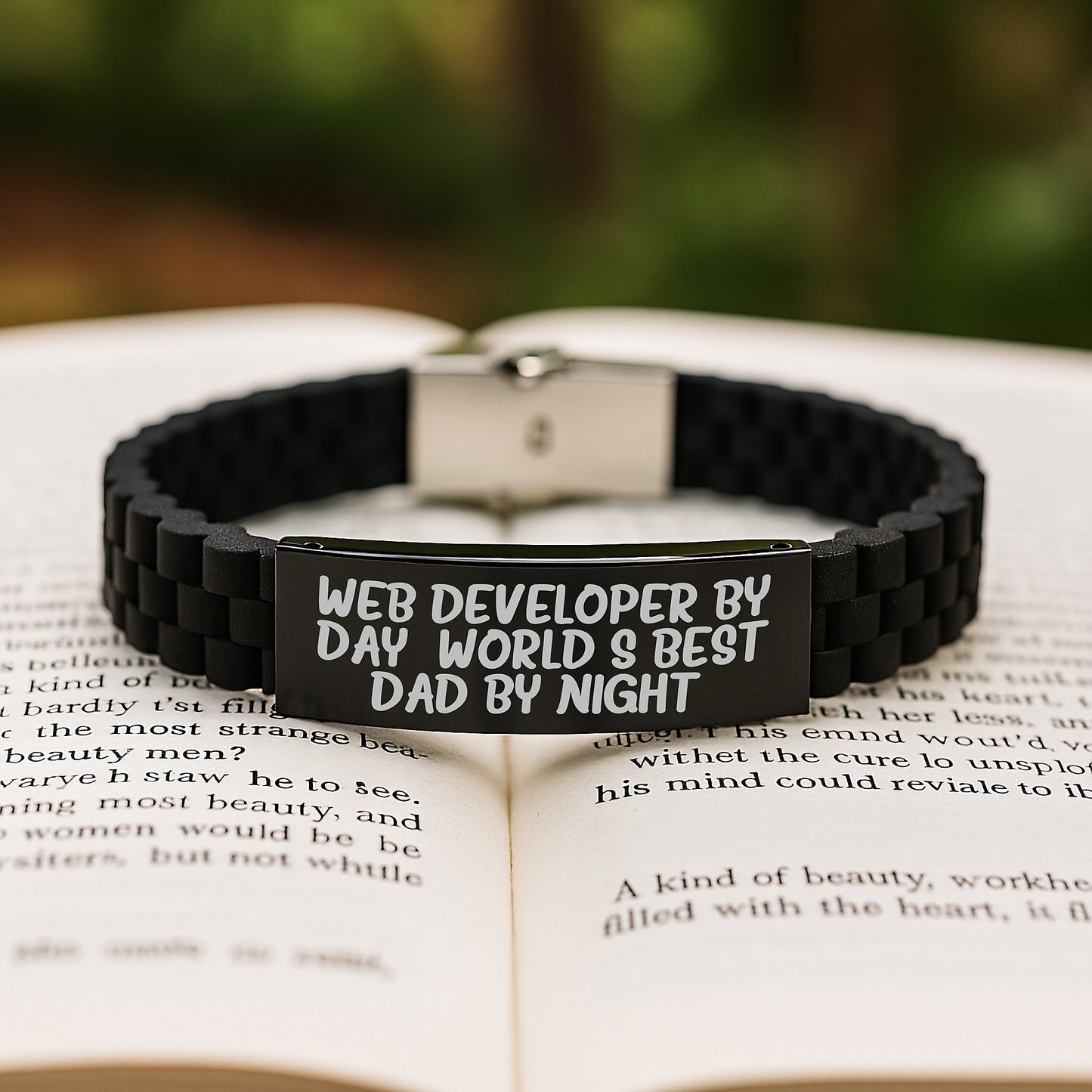 Web Developer Gifts, Funny Quote, Glide lock Clasp Bracelet for Men or Women, Adjustable & Premium Bag, Graduation Unique Gifts from Dad - Image 2