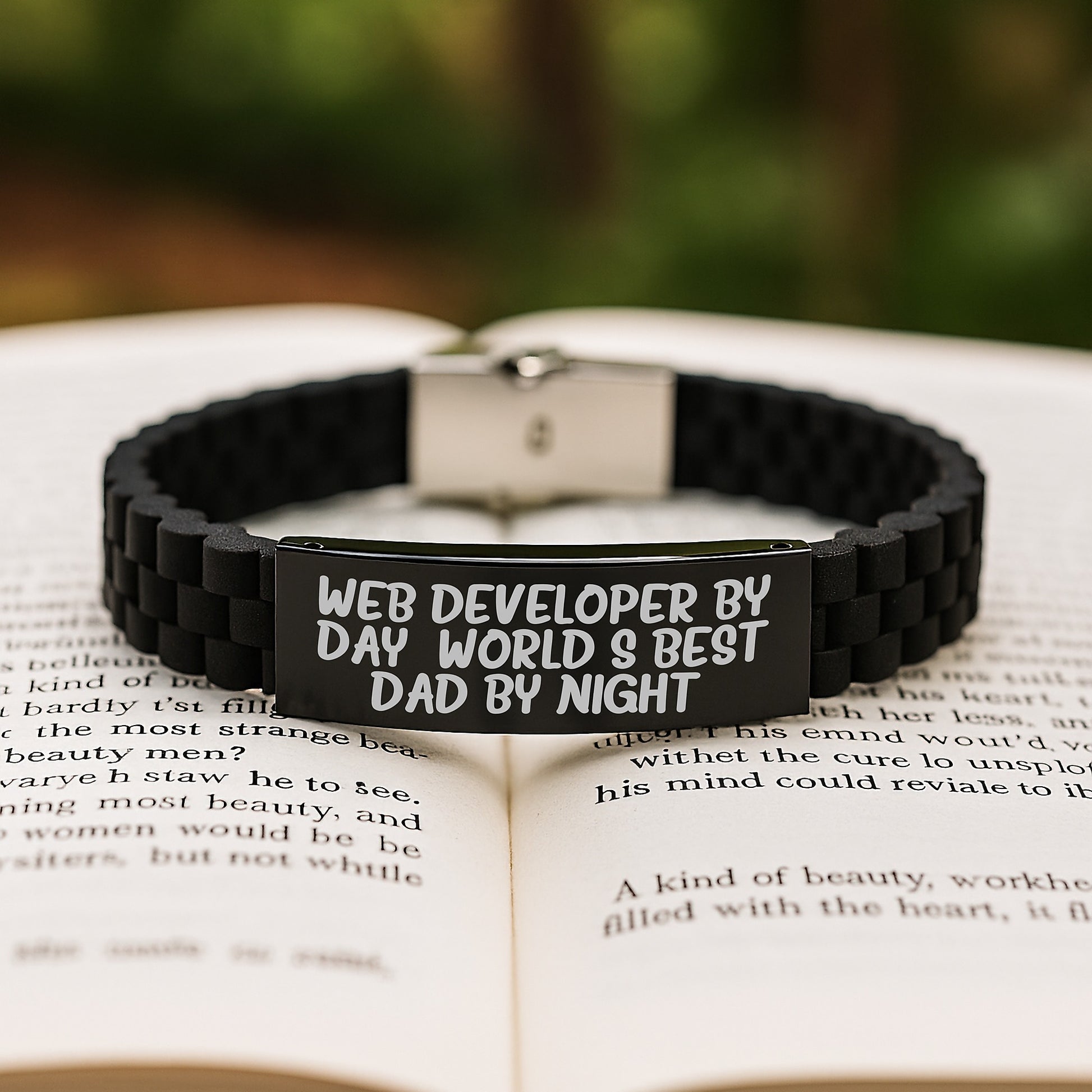 Web Developer Gifts, Funny Quote, Glide lock Clasp Bracelet for Men or Women, Adjustable & Premium Bag, Graduation Unique Gifts from Dad - Image 2