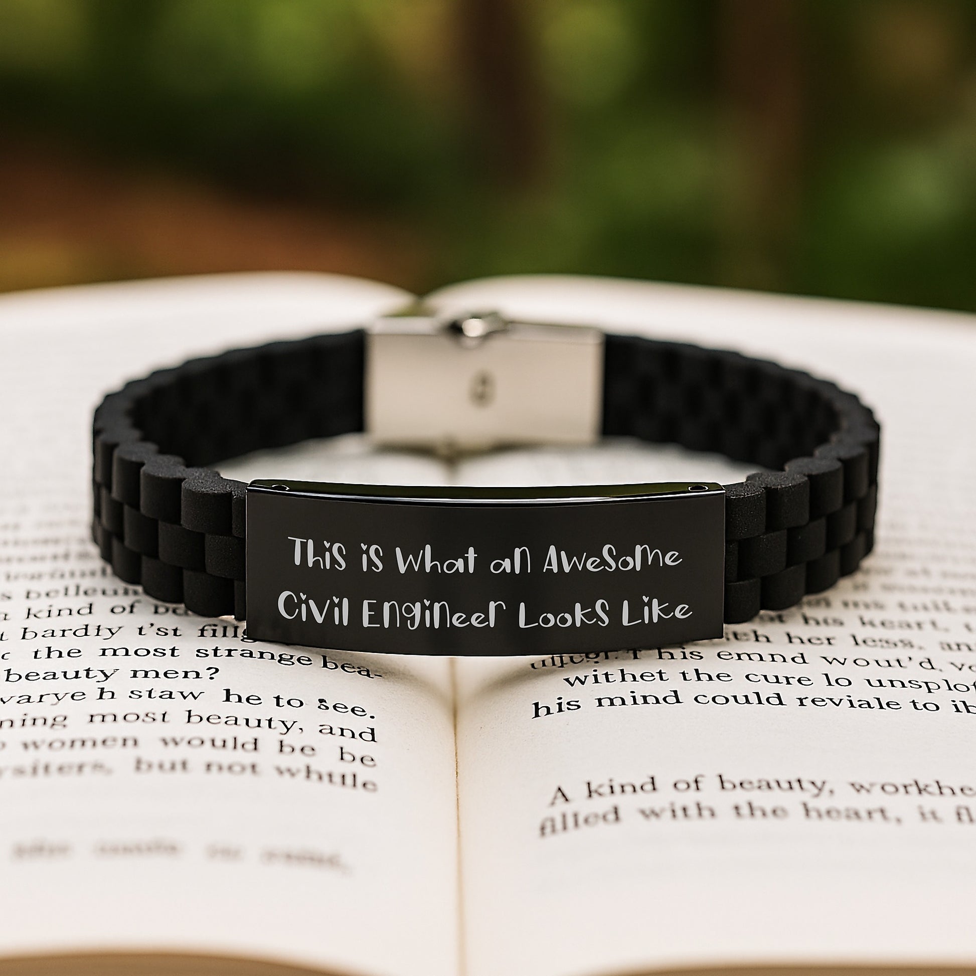 Civil Engineer Gifts from Friends - Inspirational Quote Glide lock Clasp Bracelet for Men, Unique Graduation Gift for Him, She, or Friends - Image 2