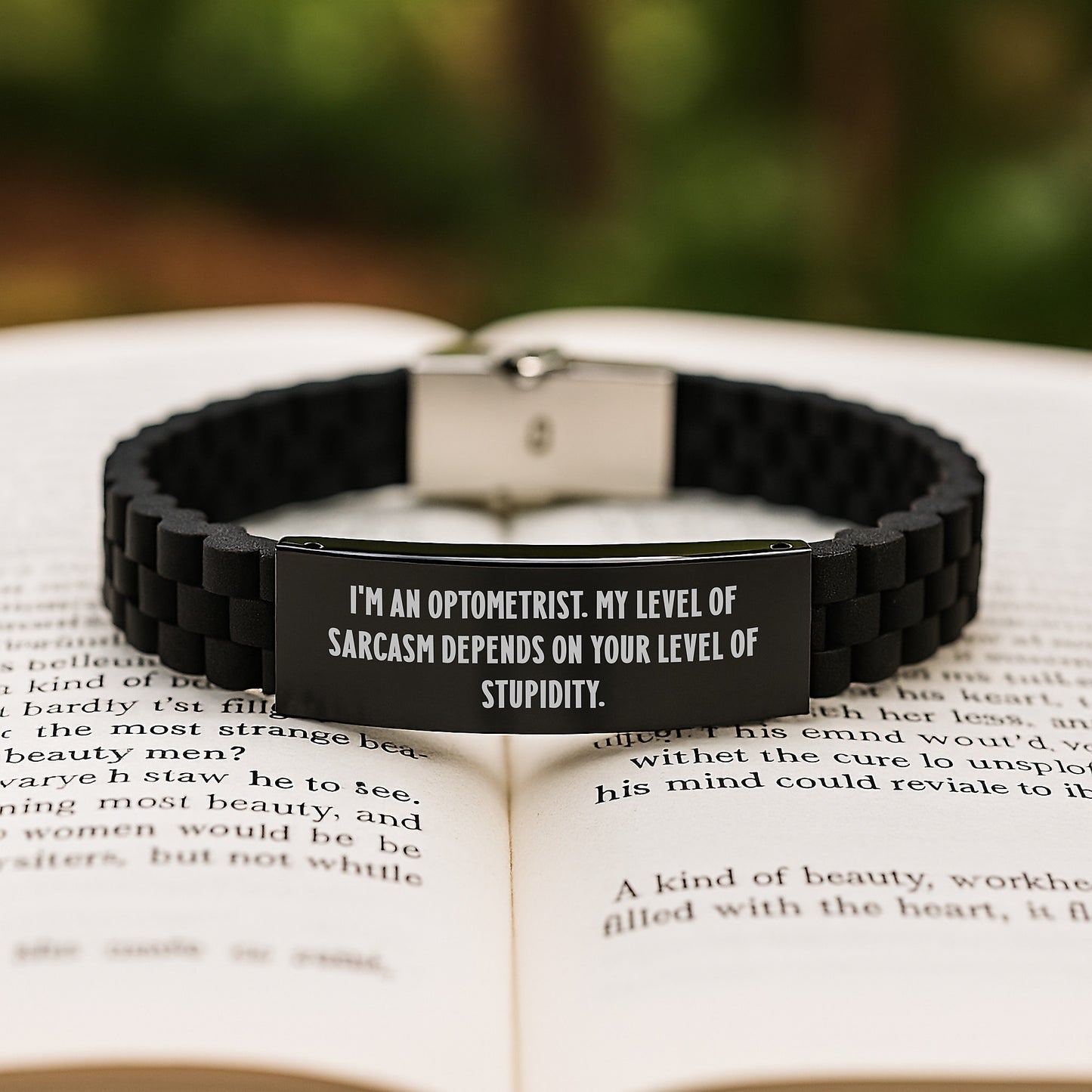 Optometrist Gifts Funny Sarcasm Level Birthday Glide lock Clasp Bracelet from Friends for Optometrist - Image 2