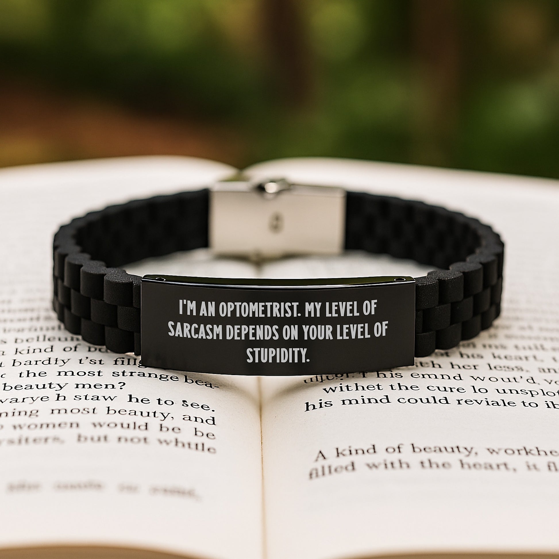 Optometrist Gifts Funny Sarcasm Level Birthday Glide lock Clasp Bracelet from Friends for Optometrist - Image 2