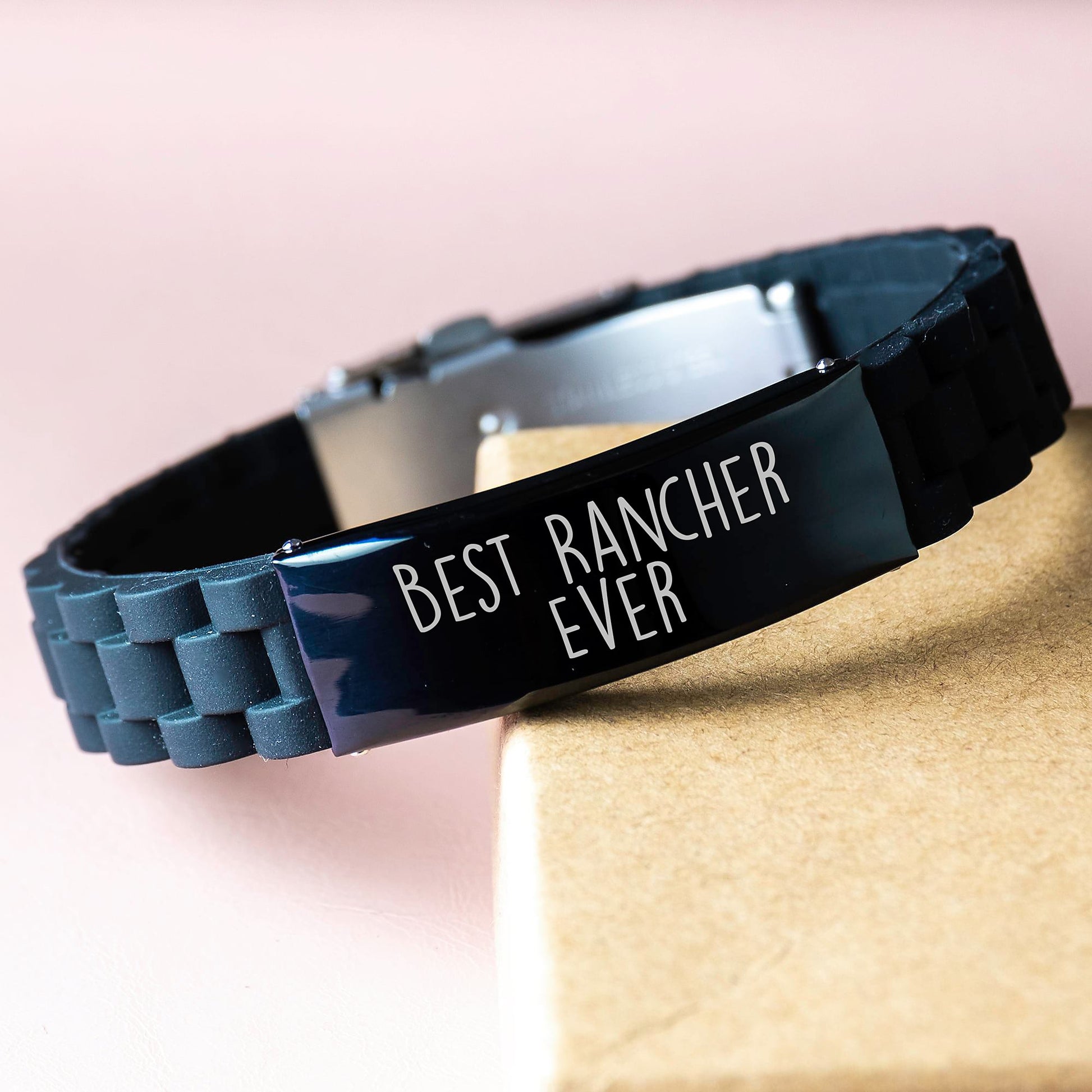 Funny Gifts from Men to Best Rancher Ever, Glide lock Clasp Bracelet for Birthday - Image 3