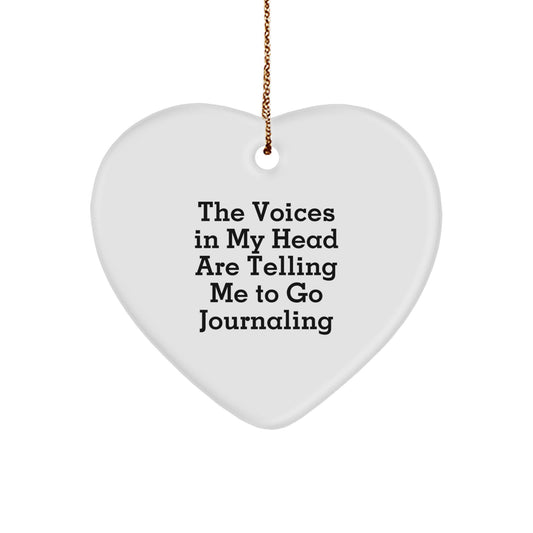 Funny Journaling Gifts from Friends - Heart Ornament for Women, Heartfelt Inspirational Quotes for Journaling, Gifts for Journaling Lovers at Christmas - Image 1