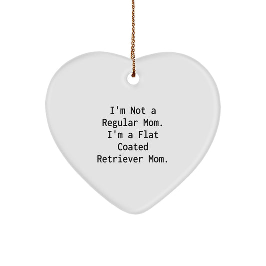 Flat Coated Retriever Dog Mom Gifts from Friends for Christmas - Heart Ornament with Funny Quote - Image 1