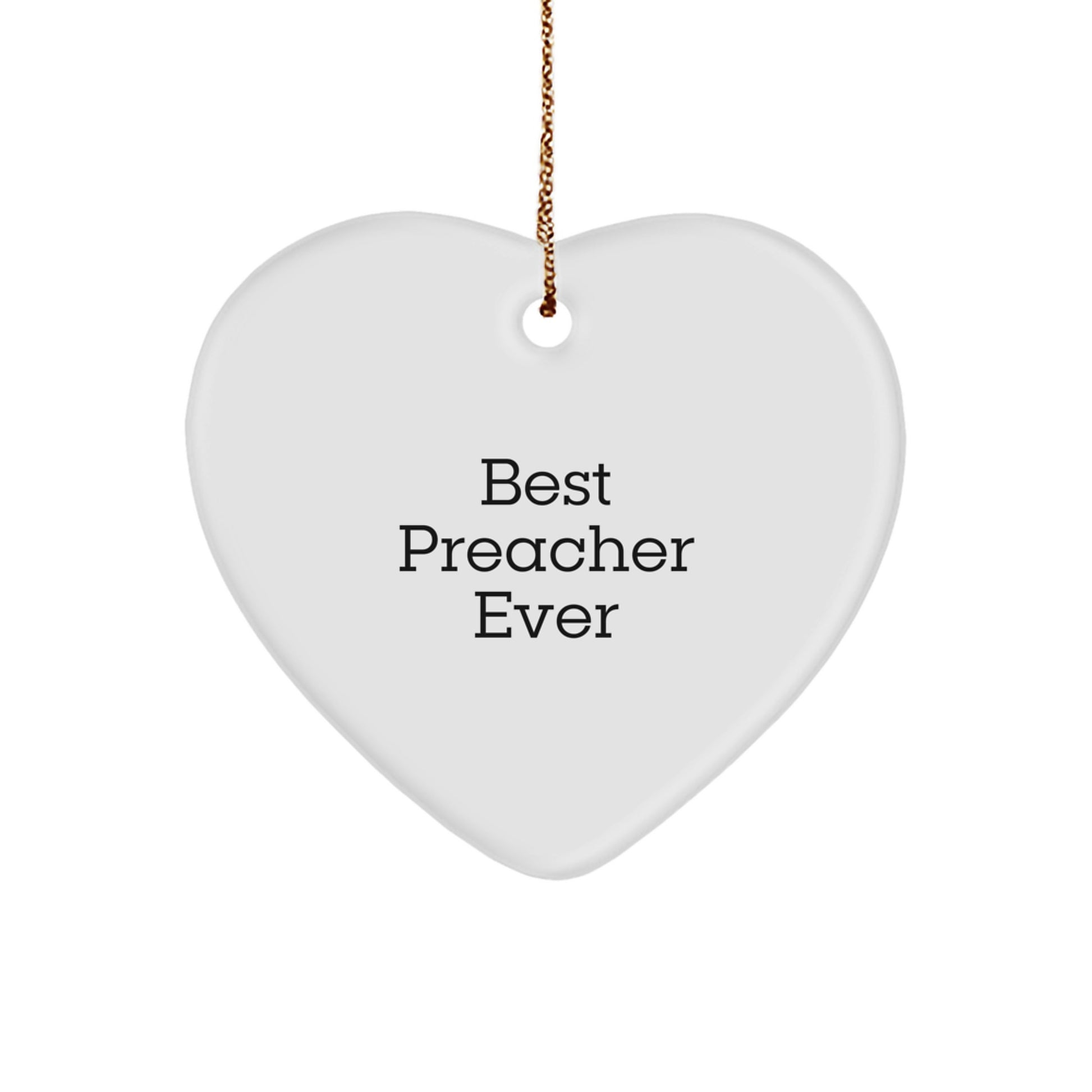 Funny Preacher Gifts, Best Preacher Ever Heart Ornament, Christmas Unique Gifts from Family to Friends - Image 1