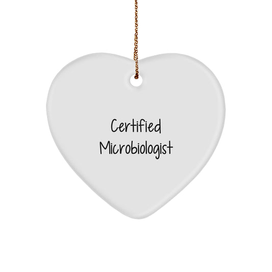 Funny Certified Microbiologist Gift, Heart Ornament for Christmas, 'I'm a Microbiologist, Hear Me Roar!' Quote, Gifts from Friends, Coworkers, or Family for Microbiologist - Image 1