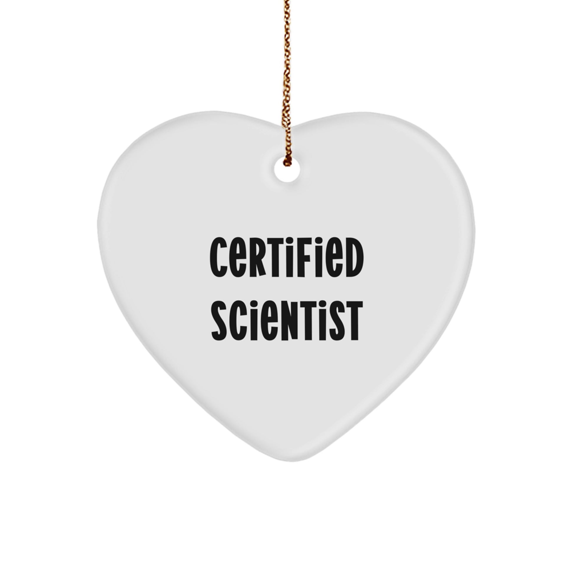 Funny Scientist Gifts for Christmas - Heart Ornament with Quote - Gifts from Friends to Family - Image 1