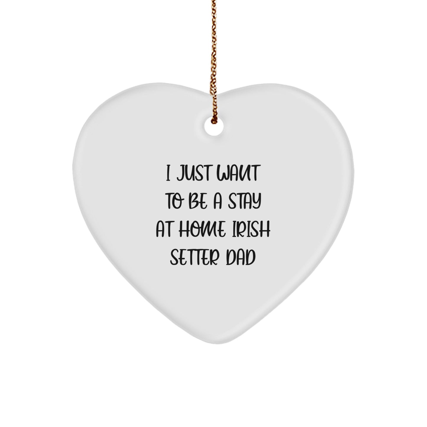 Irish Setter Dad's Funny Heart Ornament Gifts from Friends for Christmas - Image 1