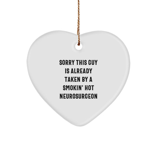 Funny Neurosurgeon Gifts from Men to Friends | Smokin' Hot Heart Ornament for Christmas - Image 1
