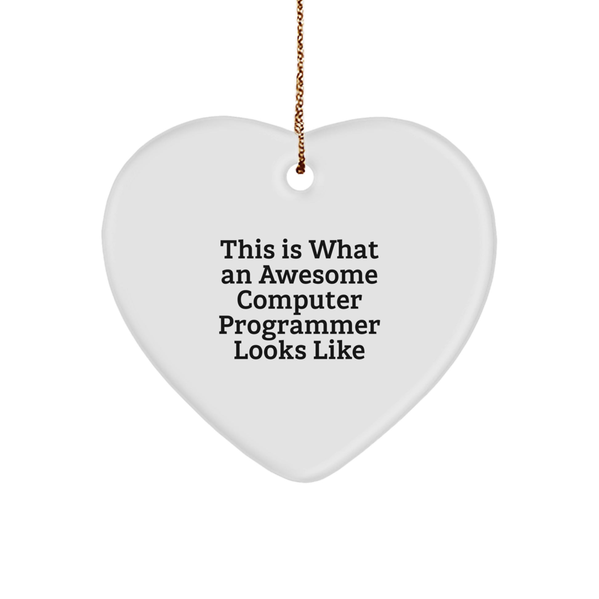 Funny Computer Programmer Gifts from Friends - Heart Ornament for Men, This Is What An Awesome Computer Programmer Looks Like, Christmas Unique Gifts for Coworkers - Image 1