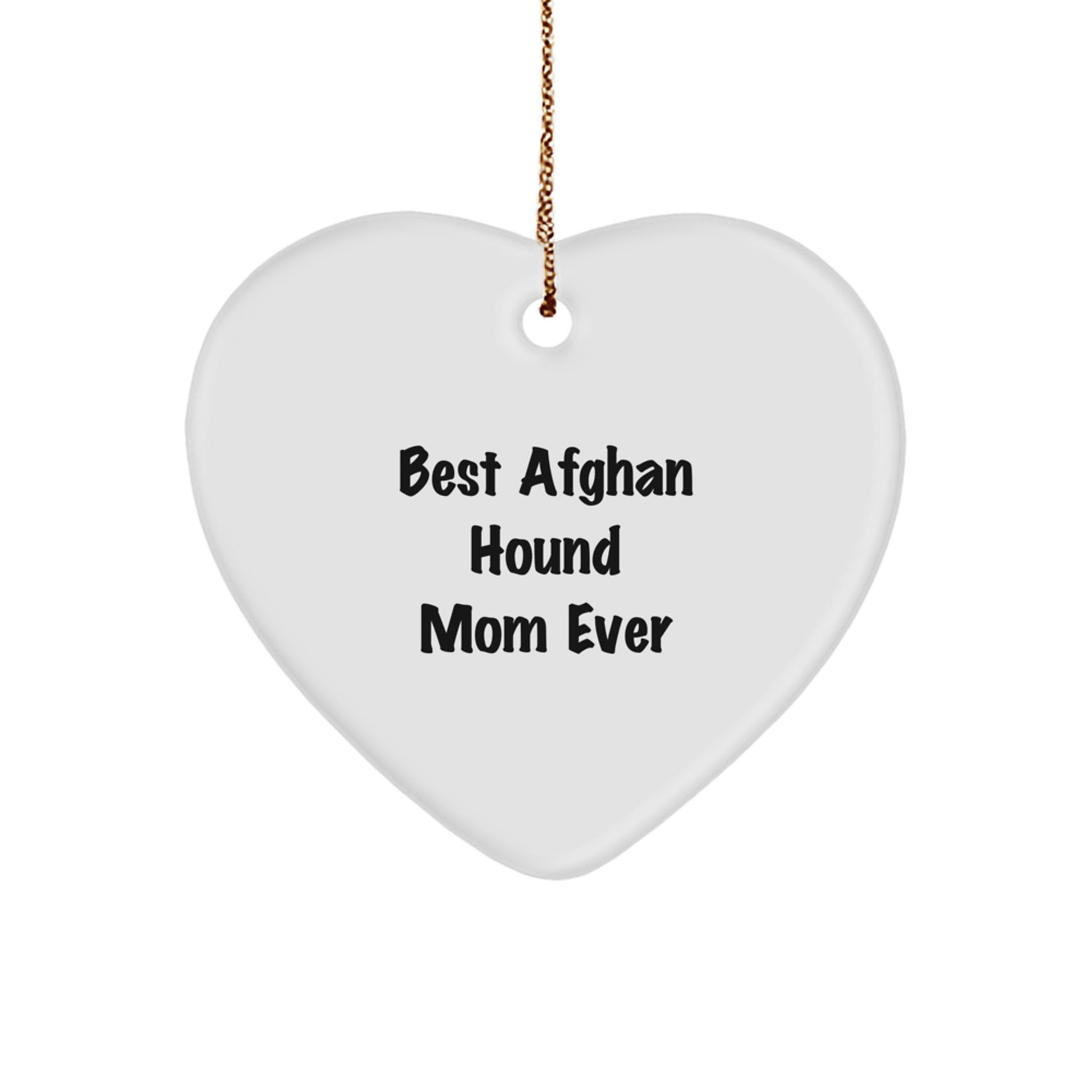 Best Afghan Hound Mom Ever Gifts from Family - Afghan Hound Dog Heart Ornament for Christmas - Image 1