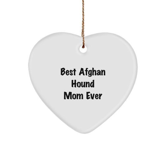 Best Afghan Hound Mom Ever Gifts from Family - Afghan Hound Dog Heart Ornament for Christmas - Image 1