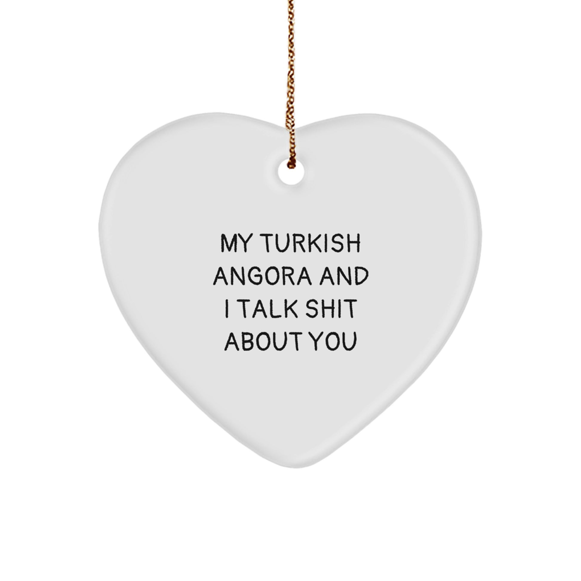 Turkish Angora Cat Lovers' Funny Heart Ornament Gifts from Friends for Christmas - Image 1