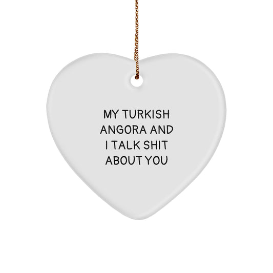 Turkish Angora Cat Lovers' Funny Heart Ornament Gifts from Friends for Christmas - Image 1