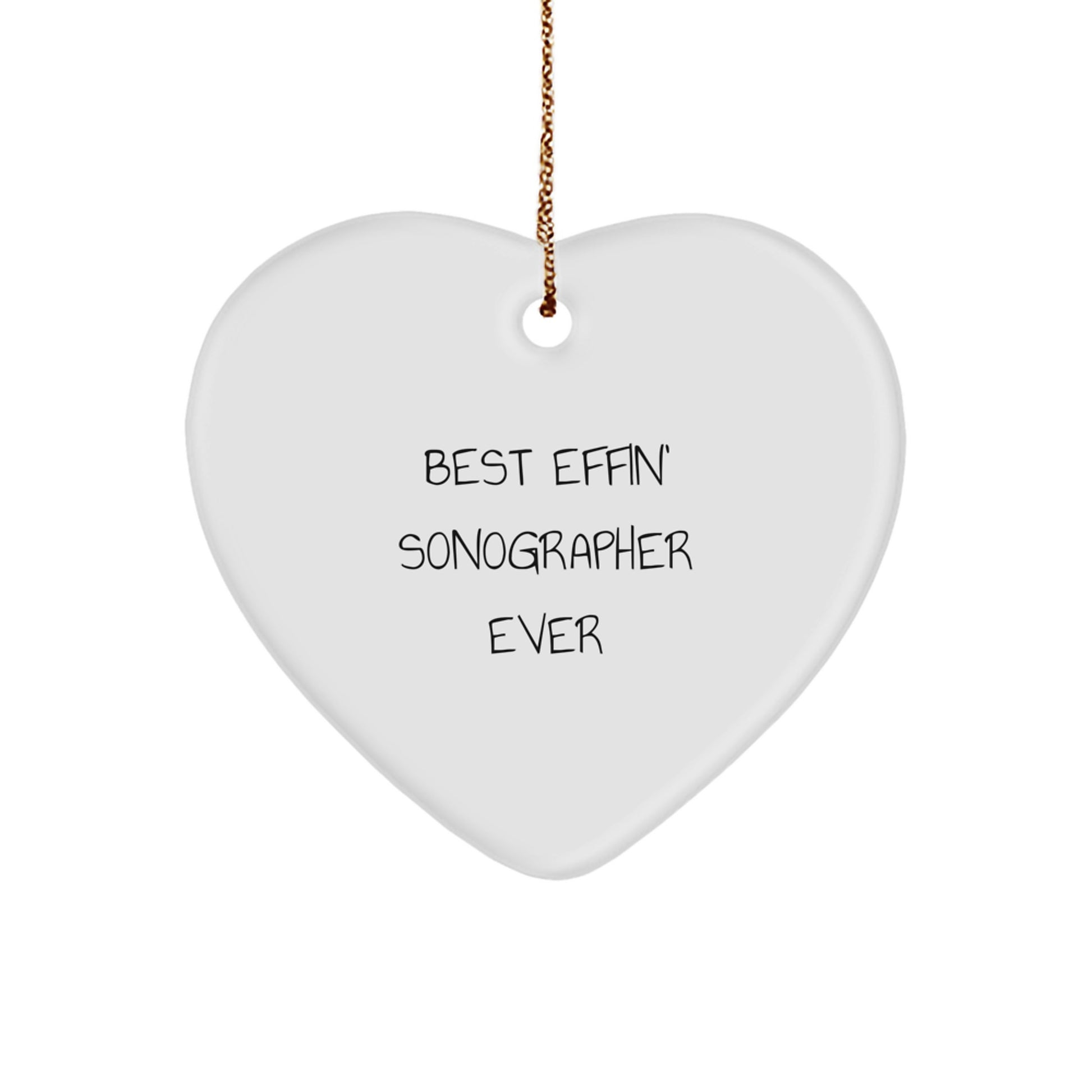 Funny Sonographer Gifts from Women Christmas Unique Gifts for Men, Women, or Coworkers - Best Effin' Sonographer Ever Heart Ornament - Image 1