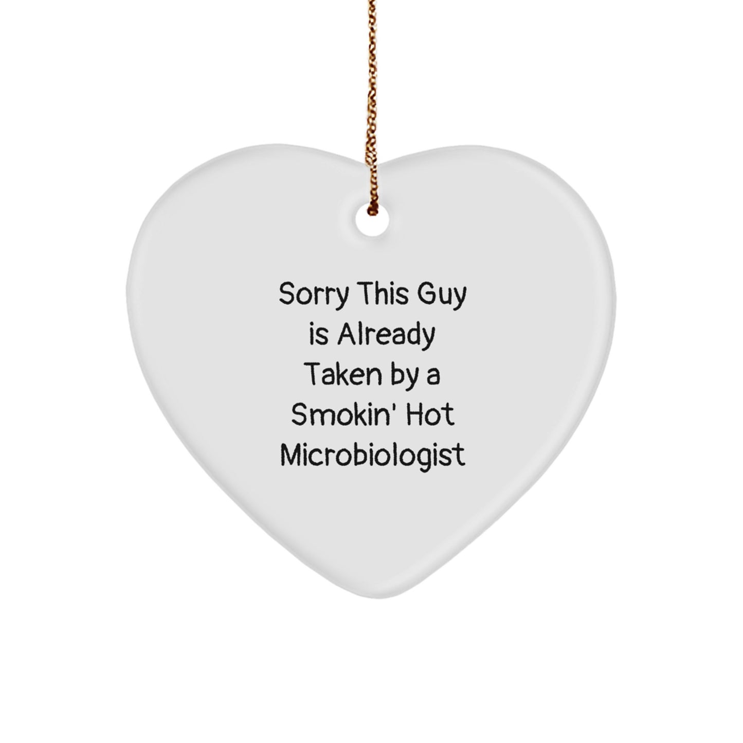Funny Microbiologist Gifts, Heart Ornament with Quote, Gifts from Friends for Microbiologist, Perfect Christmas Unique Gifts for Him or Her - Image 1