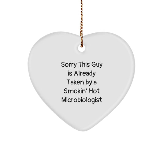 Funny Microbiologist Gifts, Heart Ornament with Quote, Gifts from Friends for Microbiologist, Perfect Christmas Unique Gifts for Him or Her - Image 1
