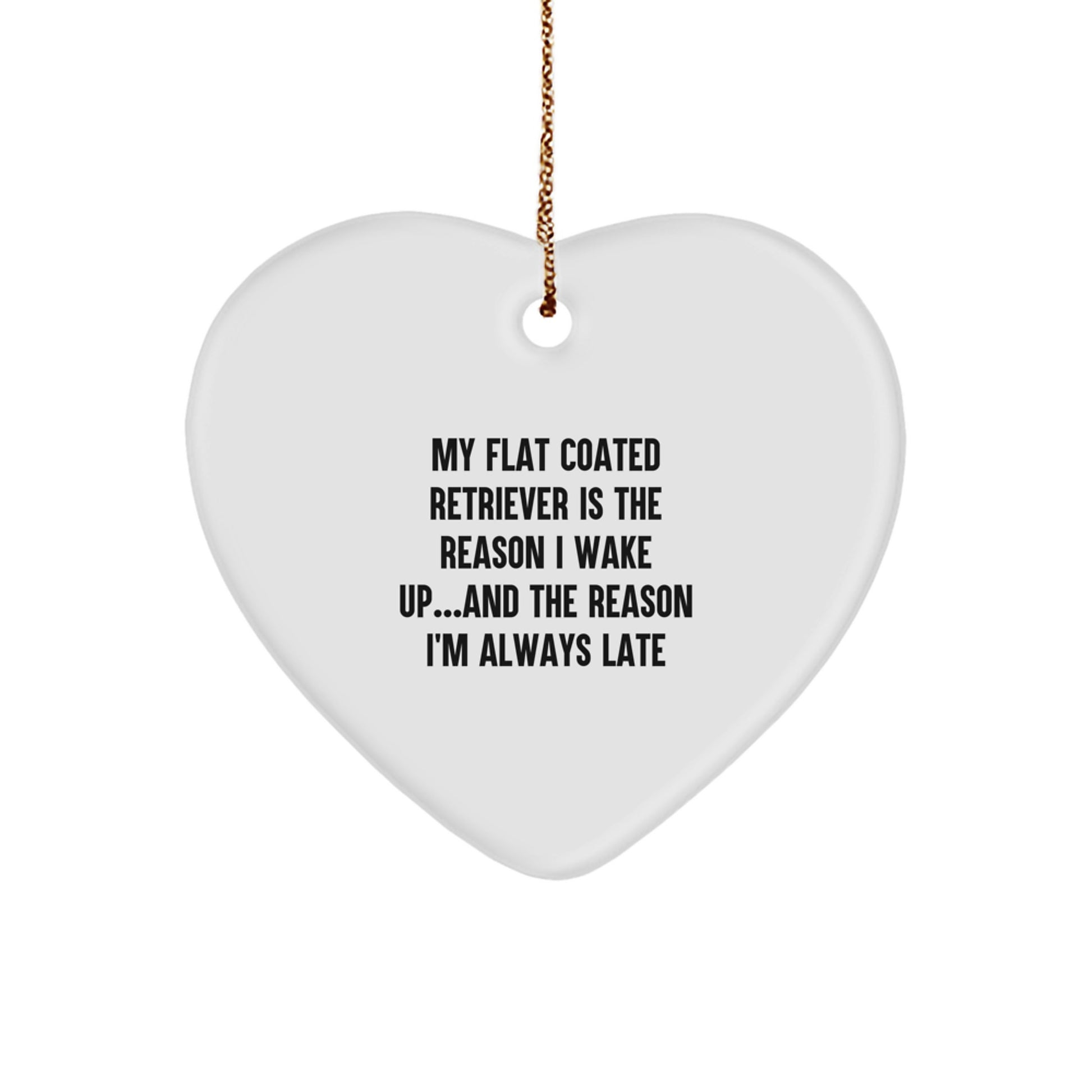 Flat Coated Retriever Dog Gifts from Friends - Heart Ornament for Christmas - Image 1