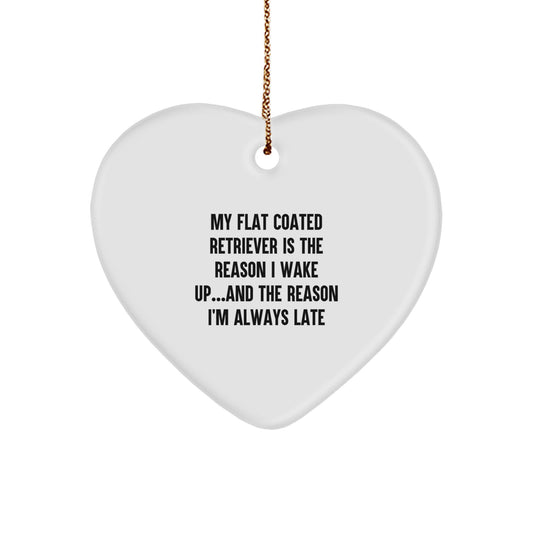 Flat Coated Retriever Dog Gifts from Friends - Heart Ornament for Christmas - Image 1