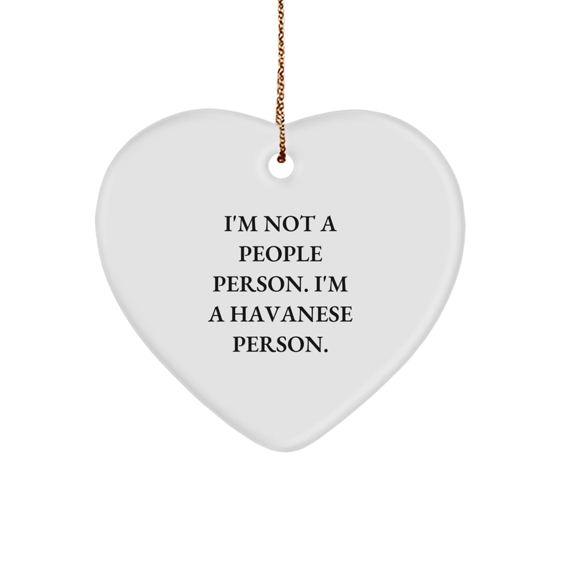 Havanese Dog Lovers Funny Heart Ornament Gifts from Men for Christmas - Image 1