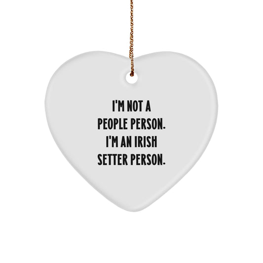 Irish Setter Dog Heart Ornament, Funny Quote Gifts from Friends to Family, Perfect for Christmas Unique Presents - Image 1