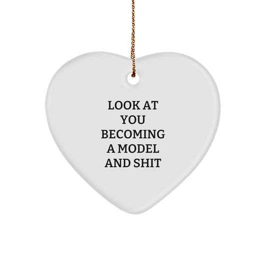 Funny Model Heart Ornament Gifts from Friends, Christmas Unique Model Gifts for Men - Image 1