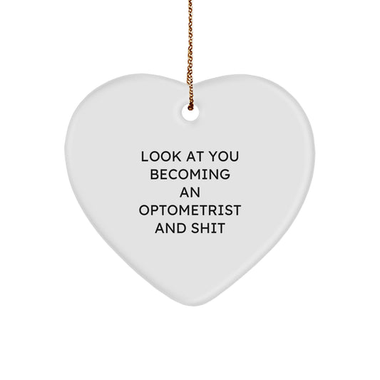Funny Optometrist Gifts from Friends - Heart Ornament for Optometrist - Christmas Unique Gifts - Image 1